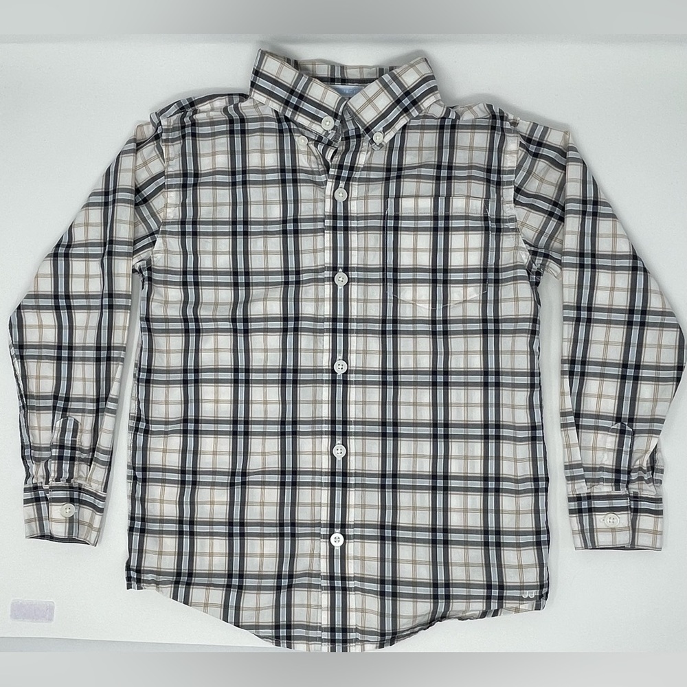 JANIE AND JACK: Plaid, Long-Sleeve, Button Down Shirt, Size 6